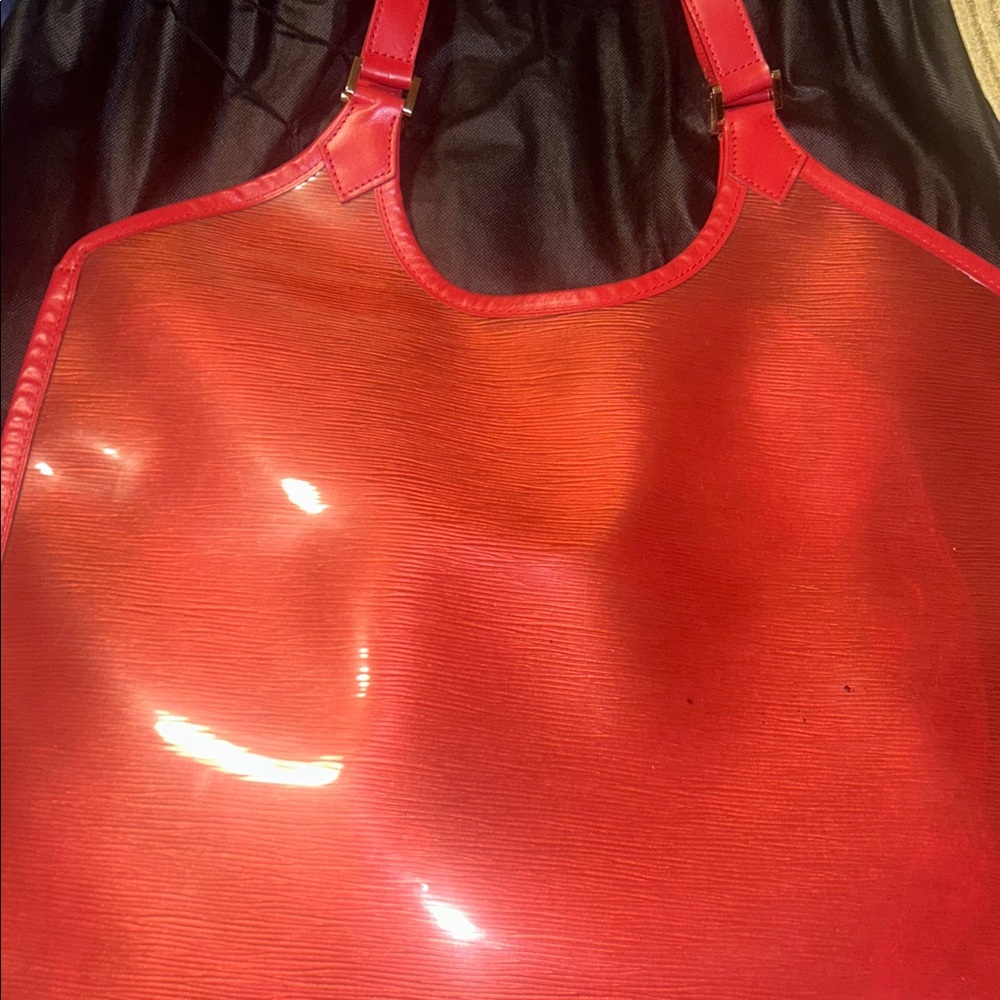 Louis Vuitton Red Epi Plage Lagoon Bay With Pouch Beach Tote - Picture 10 of 11